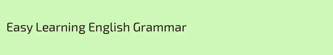 Easy Learning English Grammar